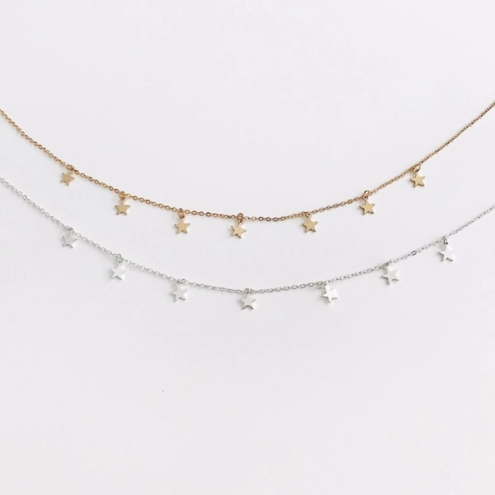 Bundle 2 GOLD & SILVER Star Choker Necklace ⭐️